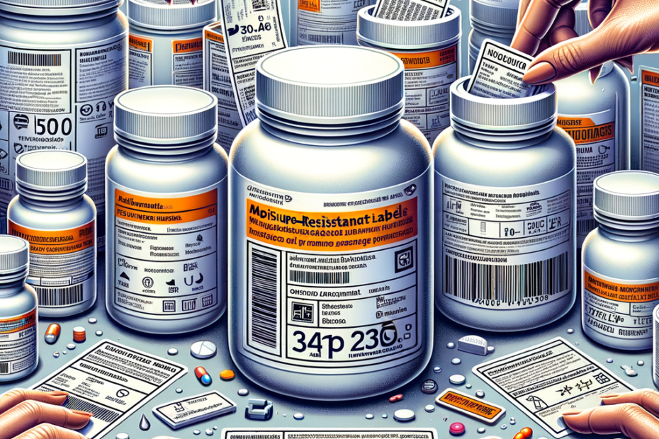 Imagem ilustrativa de medicamentos com Etiquetas resistentes à umidade