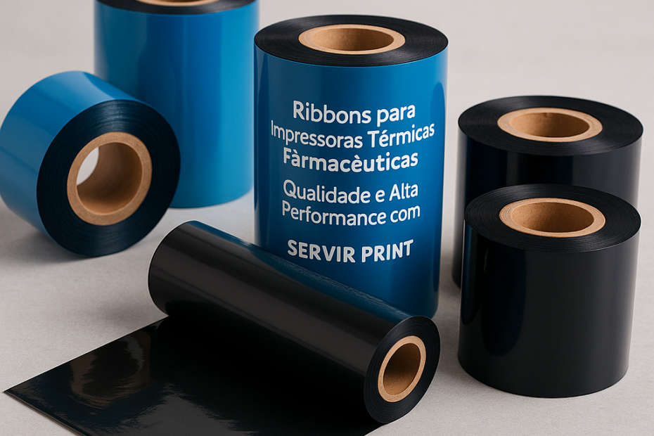 Imagem ilustrativa de ribbons para impressoras térmicas farmacêuticas