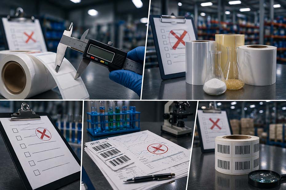 Consultor técnico da Servir Print analisando relatórios dimensionais e documentação de PPAP para homologação de etiquetas industriais.