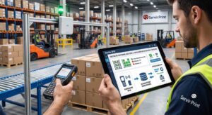 Dashboard de gestão de software para RFID integrado a leitores, ERP e WMS em uma operação logística.